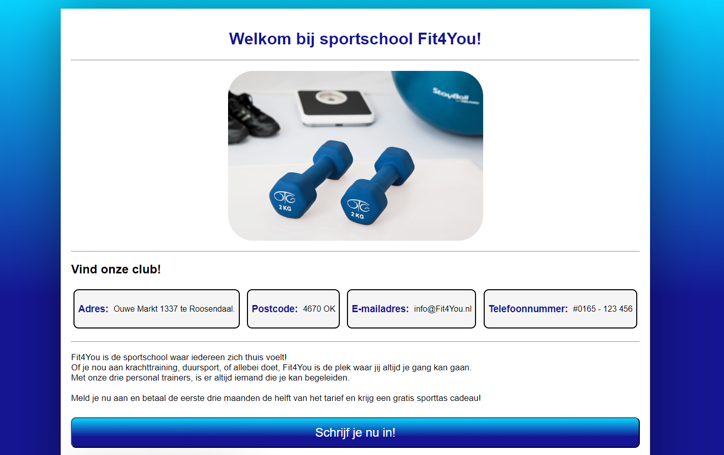 Fit4You gym website