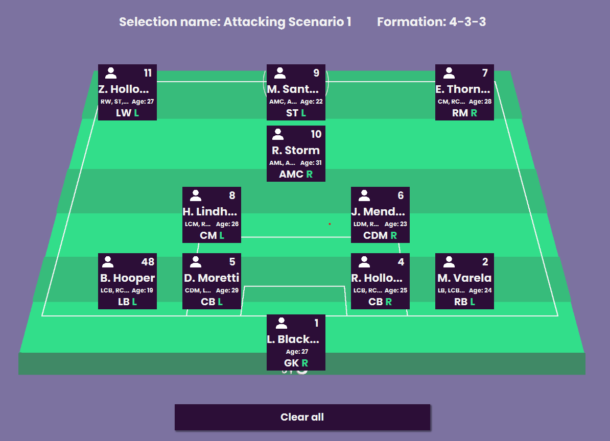 Football squad manager